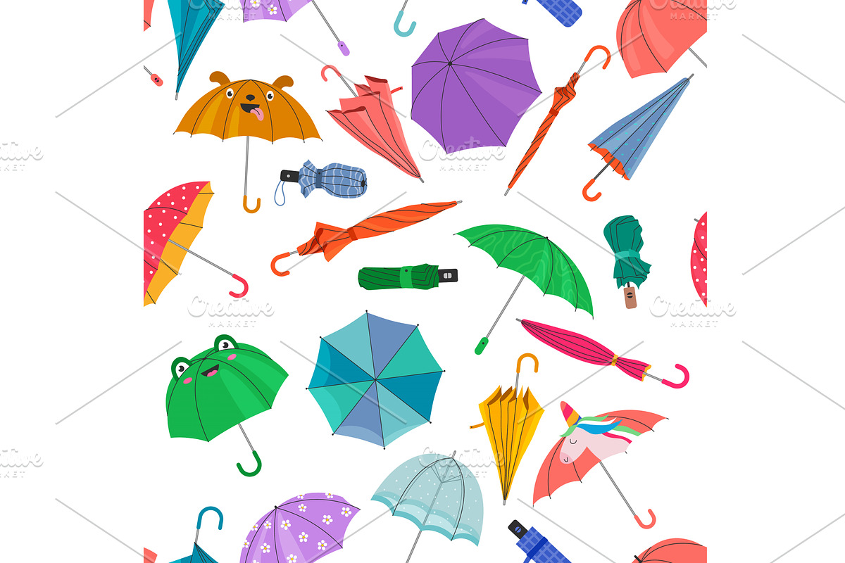 Umbrellas pattern. seamless, an Object Illustration by Onyx