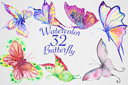 Watercolor Butterfly Set #2, an Object Graphic by IvanFet (Thumbnail 5 of 6)
