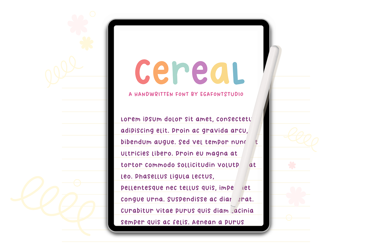 Cereal | Cute Handwritten Font, a Handwritten Font by EGAFontStudio (Photo 8 of 9)