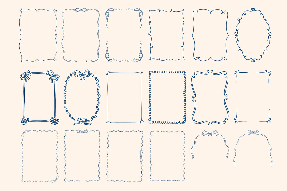 Frames & Bows Procreate Stamps, a Brushes & More by Veronika Gotovceva (Photo 3 of 7)