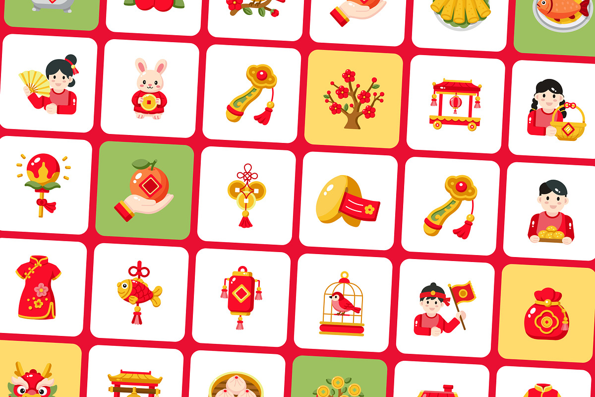 75 Chinese New Year Flat Icons, an Emoji Icon by Brickclay (Photo 8 of 10)