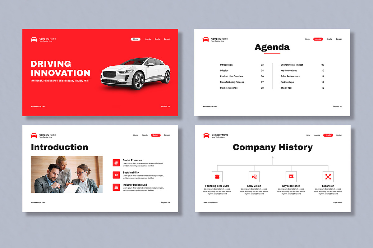 Automobile Presentation Template, a Presentation Template by Mighty-Slide (Photo 2 of 6)