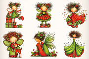 Whimsical Christmas Fairy Clipart, an Illustration by Dream Creation (Thumbnail 2 of 7)
