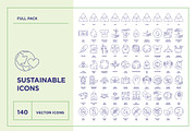 Sustainable Packaging Line Icon Set, an Outline Icon by iStar Design (Thumbnail 3 of 7)