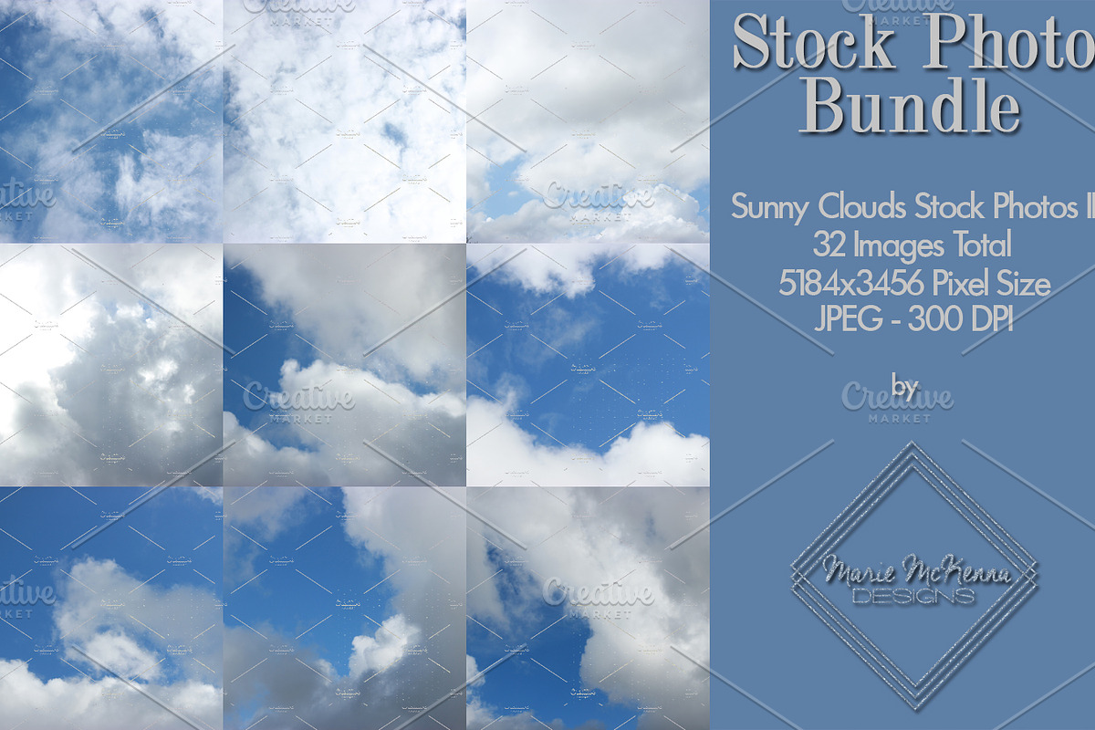 Sunny Clouds Stock Bundle II, a Nature Photo by MarieMcKennaDesigns (Photo 1 of 2)