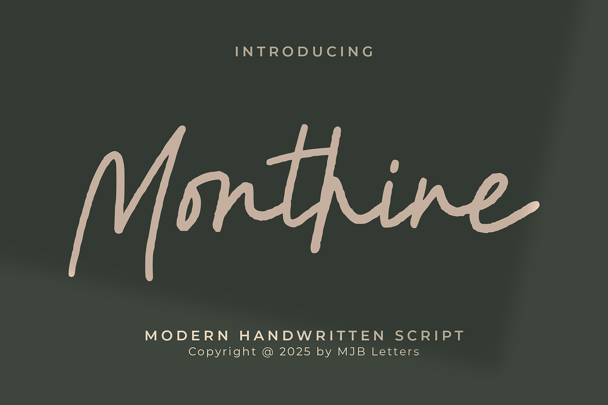 Monthine – A Modern Handwritten Scri, a Script Font by MJB Letters (Photo 1 of 10)