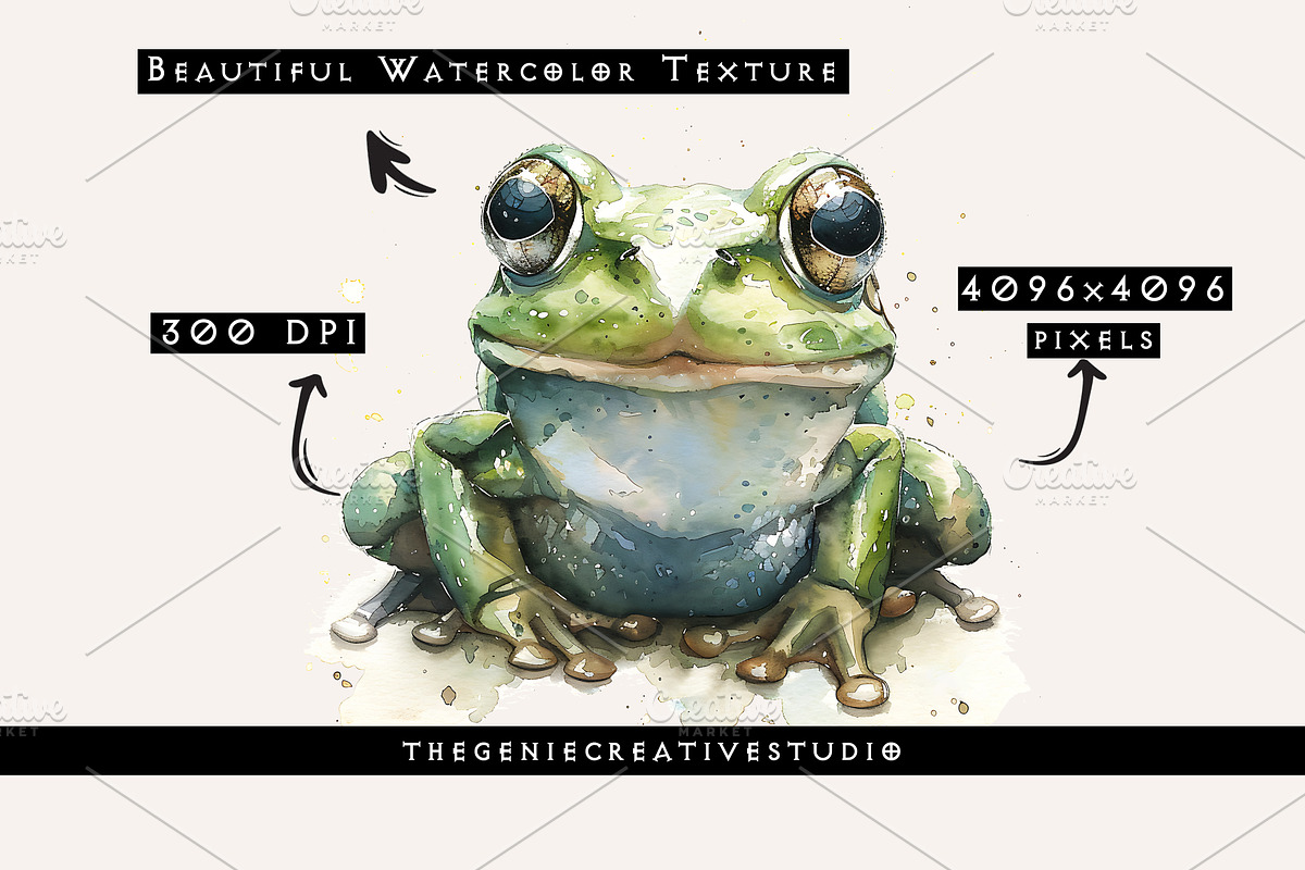 Cute Green Frog PNG Clip Art Set, an Animal Illustration by Geniecreativestudio (Photo 3 of 9)