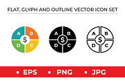 Budget Pie Chart Icon Set - 3 Styles, an Outline Icon by Artonix (Thumbnail 1 of 2)