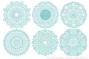 Aqua Doilies Clipart & Doily Vectors, an Illustration by Amanda Ilkov (Thumbnail 4 of 4)