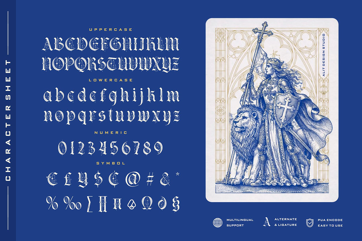 Strata magic Typeface, a Blackletter Font by alit design (Photo 2 of 17)