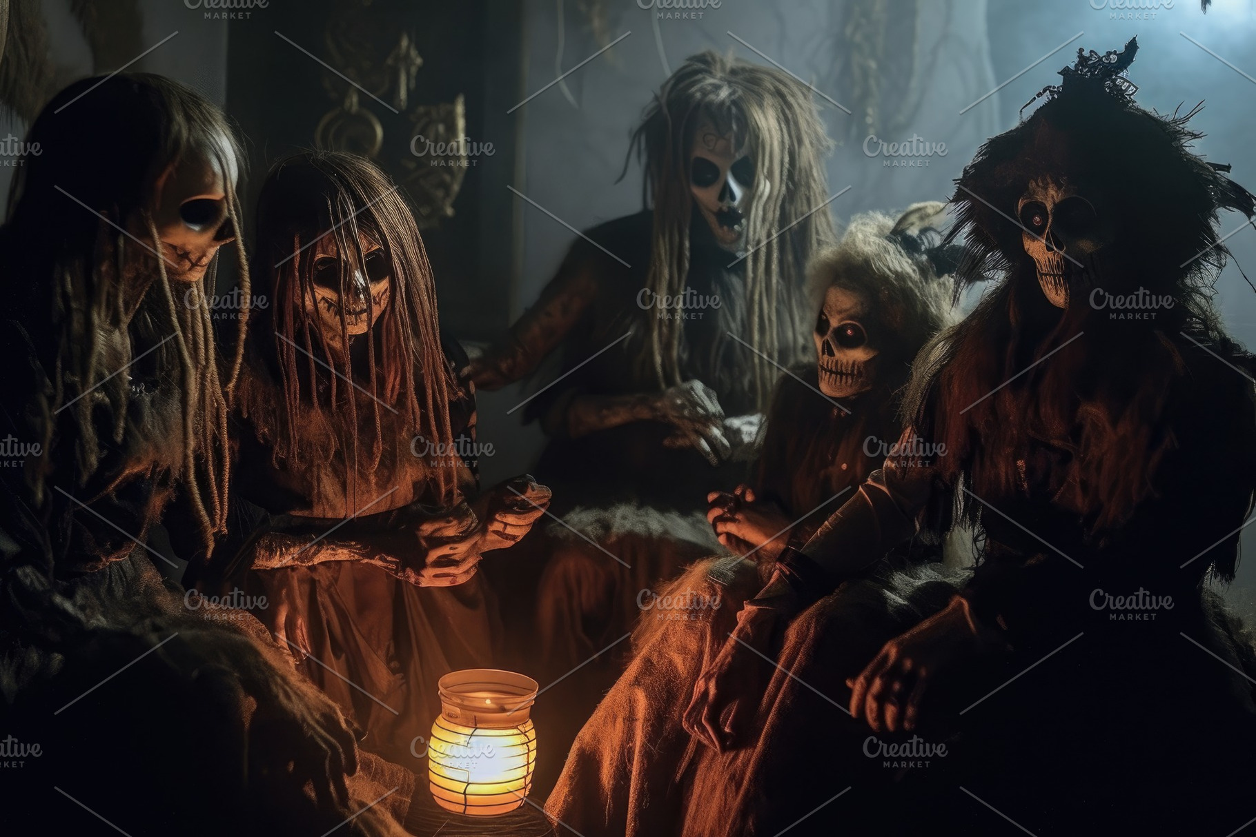 A spooky scene at a haunted house attraction. Halloween Concept., a Holiday Photo by designvectx