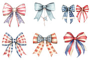 Coquette Bow USA Flag Sticker, an Illustration by DreamArtGraphic (Thumbnail 2 of 4)