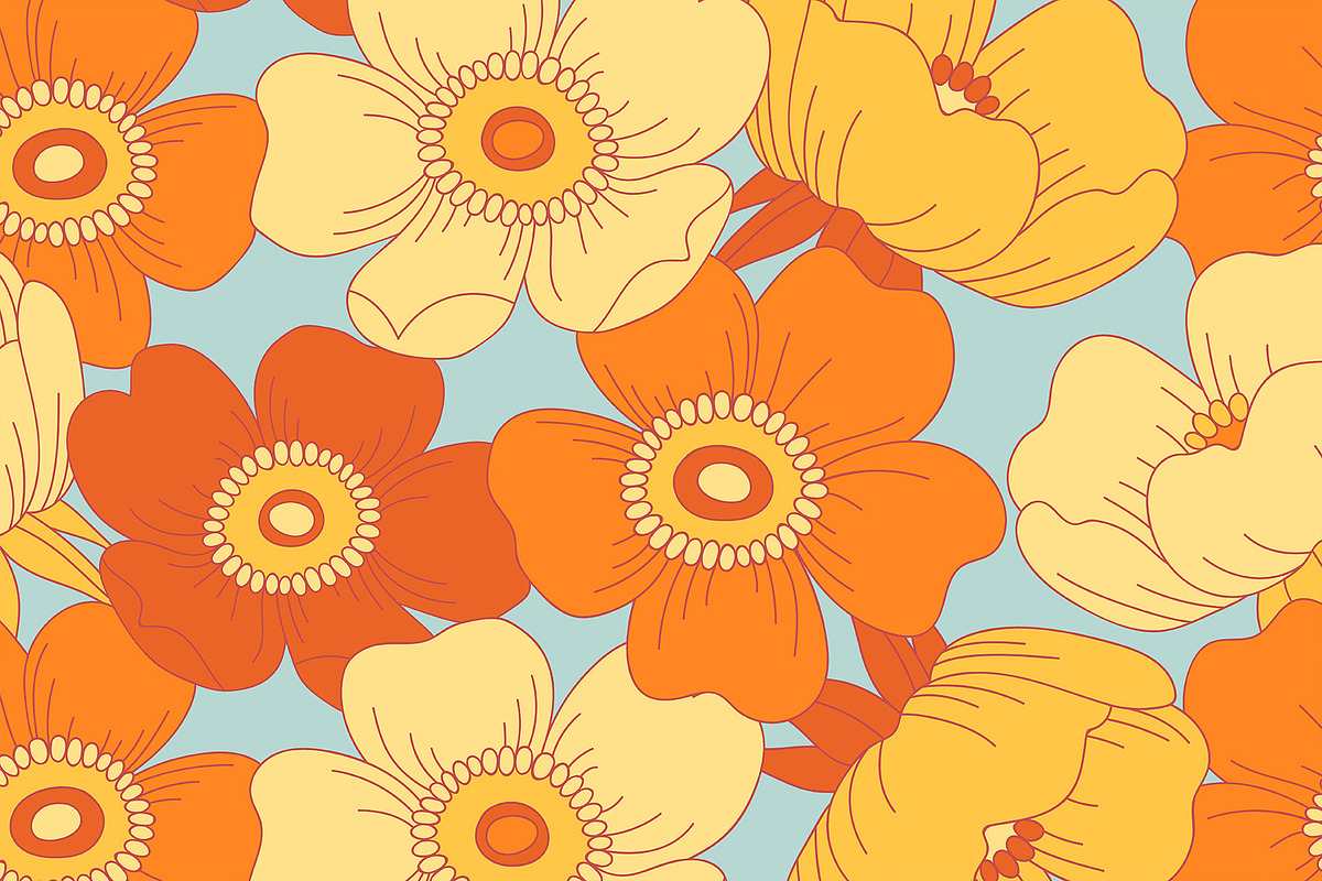 Amazing 70s. Retro Patterns., a Pattern Graphic by Mona Monash (Photo 5 of 8)