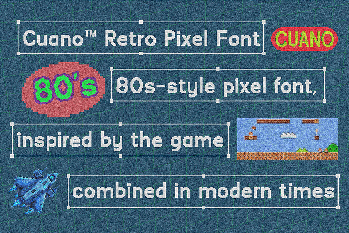 VT Cuano – Retro Pixel Font, a Sans Serif Font by ViactionType (Photo 7 of 8)