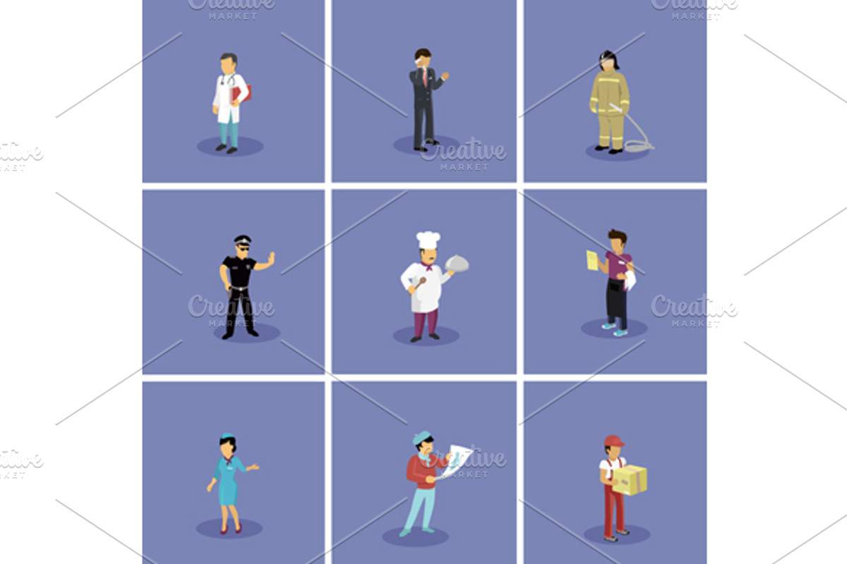 Set of Characters Popular Profession