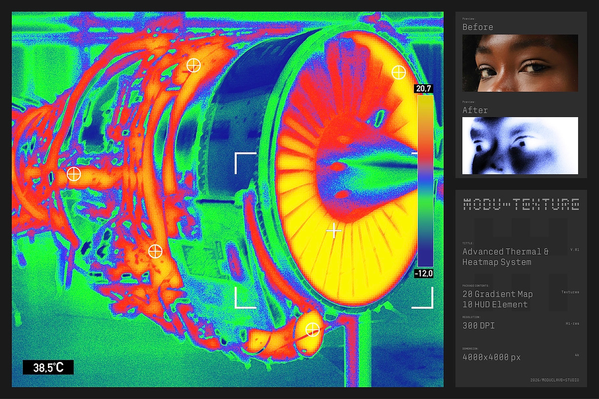 20 Advanced Thermal & Heatmap Sensor, a Texture Graphic by Moduclave Studio (Photo 1 of 5)
