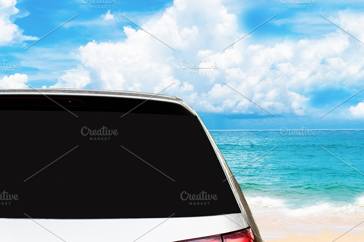 rear window mockup vinyl car sticker, a Mockup by VetalStock (Photo 5 of 5)