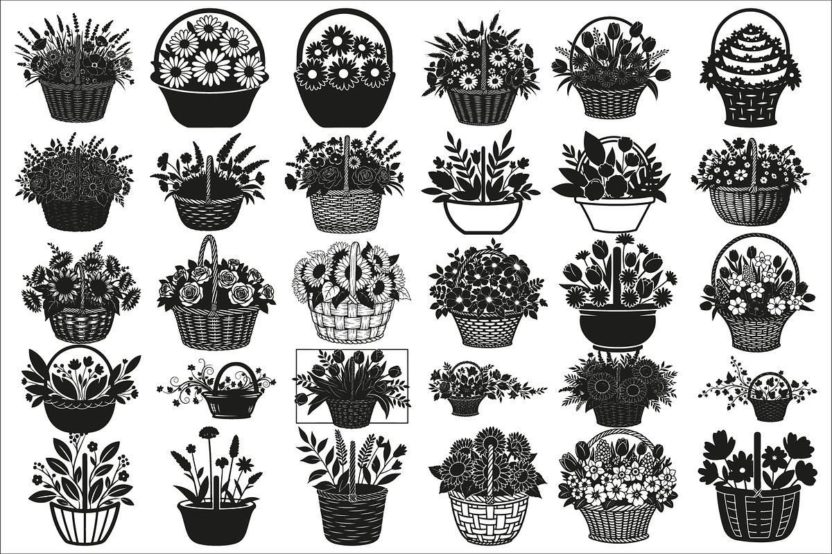 Charming flower basket wall art, an Illustration by Amazin_art (Photo 1 of 32)