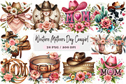Western Mothers Day Cowgirl Bundle, a Seasonal Illustration by DreamArtGraphic (Thumbnail 1 of 4)
