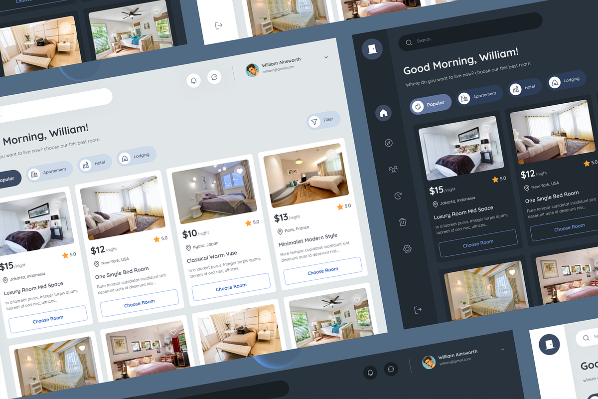 Roomate - Room Booking Dashboard, a Websites & App Template by SLAB! Design