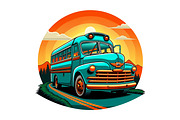 Classic School Bus Vector Art PNG, a Transportation Illustration by Ghagra (Thumbnail 2 of 3)