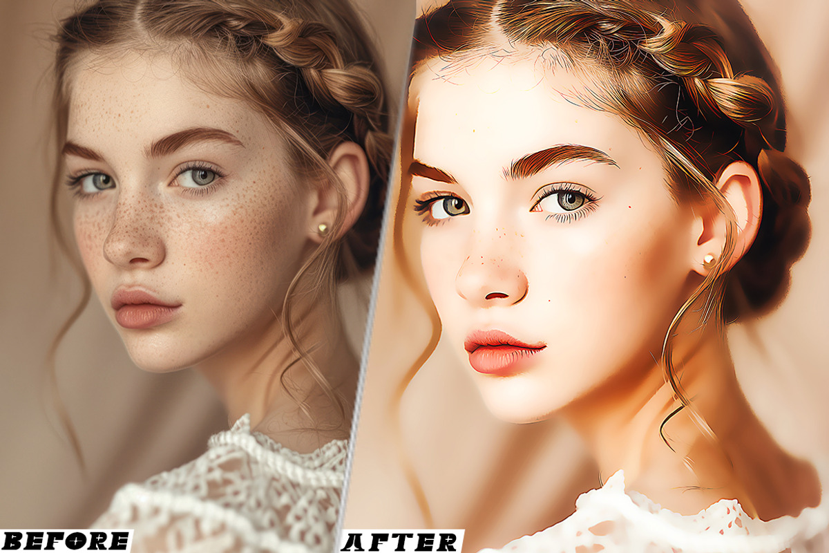 Cleatn Cartoon Retouch Photoshop, an Action Add-On by one-touch (Photo 7 of 9)