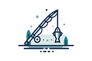 Minimal Fishing Rod Icon Vector Set, an Object Graphic by yasushie (Thumbnail 12 of 16)