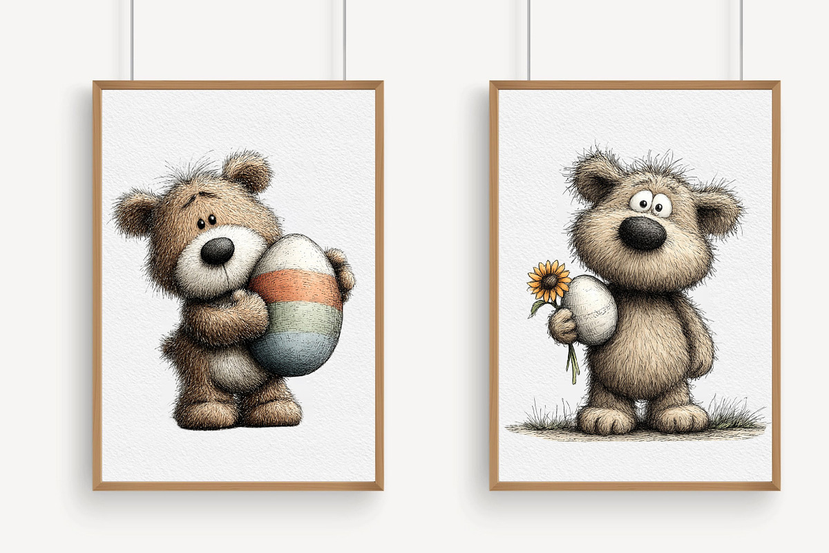 Whimsical Easter Teddy Bear Clipart, a Graphic by Libby Wishes (Photo 2 of 7)
