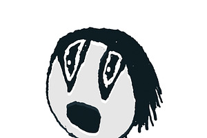 Isolated hand drawn illustration of boy with sad expression, a Person Illustration by DanFLCreativo
