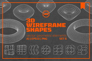 3D Wireframe Shapes | set 6