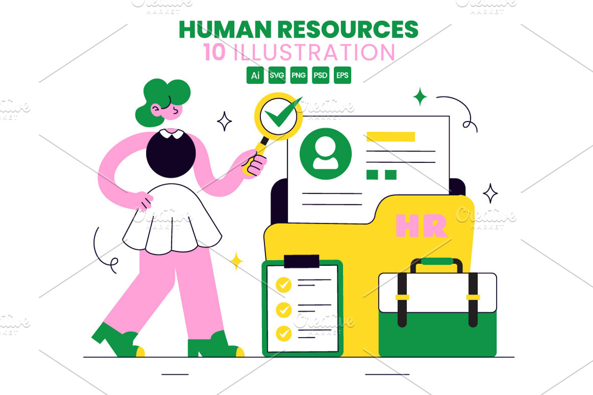 10 Human Resources Illustration, a Person Illustration by denayunebgt (Photo 1 of 4)