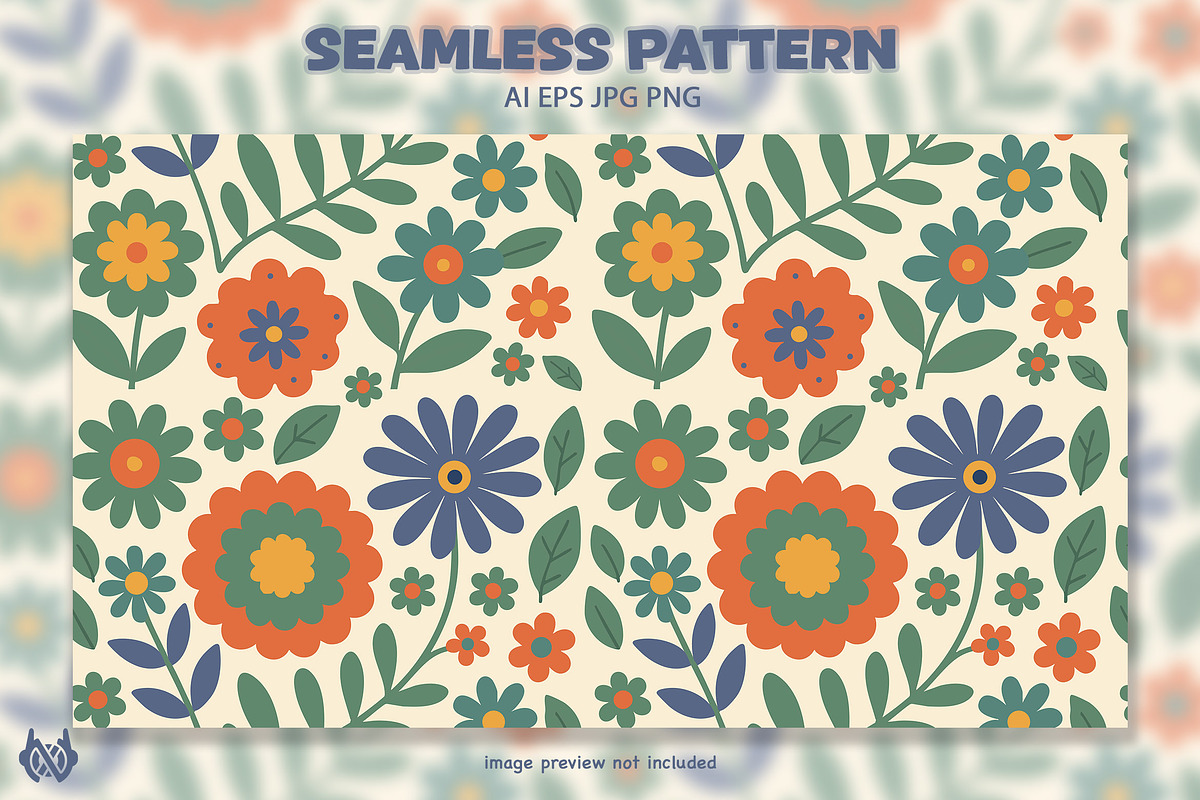 Colorfull Flowers - Pattern Backgrou, a Pattern Graphic by NOX Labs