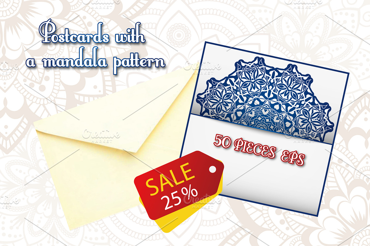 Vintage greeting cards with mandala, a Templates & Theme by BEZIL-ART (Photo 1 of 8)