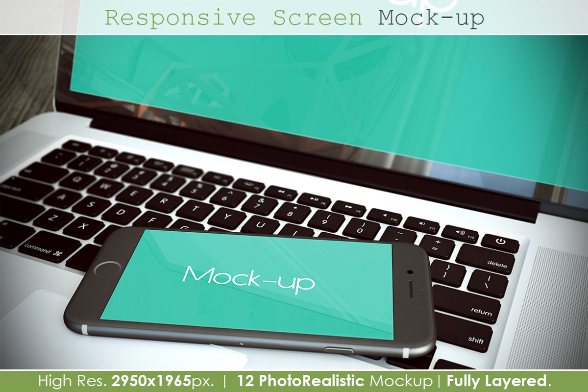 Responsive Screen Mockup V2, an iPhone Mockup by MahmoudRafik (Photo 2 of 15)
