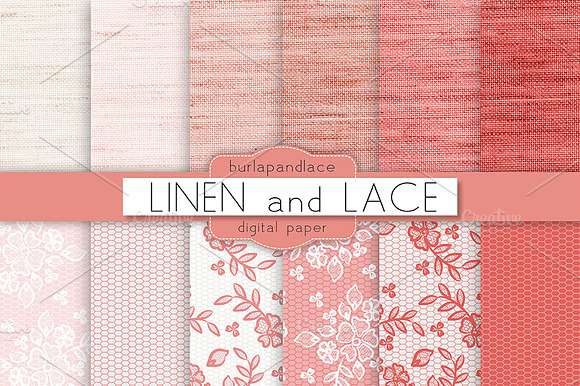 Linen and lace coral red preview 2