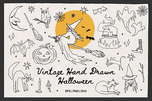 Vintage Hand Drawn Halloween, a Decorative Illustration by Barkova Nadya