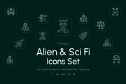 Alien and Sci Fi Icon Set, an Outline Icon by Prosymbols (Thumbnail 1 of 6)