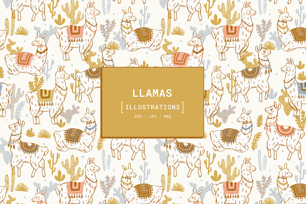 Llamas illustrations, an Animal Illustration by adehoidar (Photo 1 of 6)
