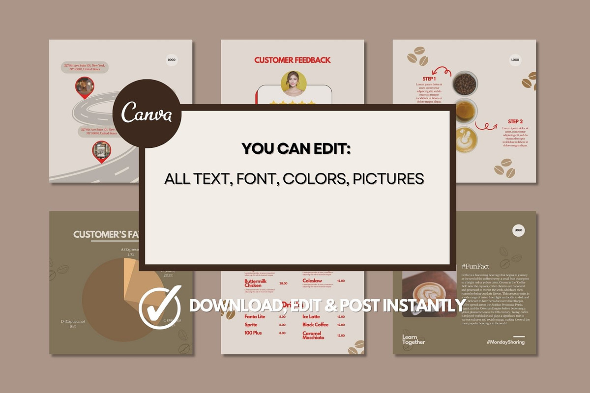 Canva Template | Coffee Shop IG Post, a Templates & Theme by Bux Vision (Photo 4 of 4)