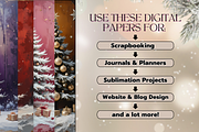 Vintage Christmas Tree Digital Paper, a Graphic by LumiDigiPrints (Thumbnail 2 of 8)