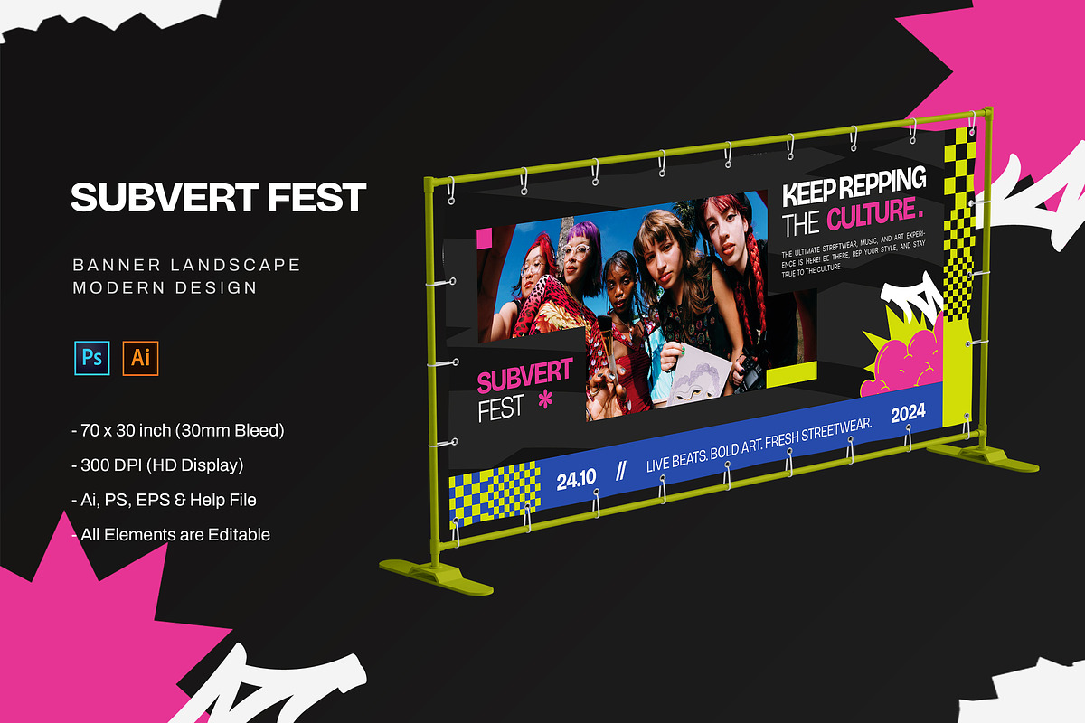 Subvert Fest - Banner Landscape, a Print Template by StreaksideStd (Photo 1 of 3)