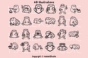 Cute Frogs & Toads Procreate Stamps, a Brush Add-On by HalieKStudio (Thumbnail 3 of 8)