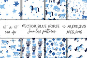 Сhristmas horse seamless pattern, a Pattern Graphic by Lucyinyourheart (Thumbnail 1 of 10)