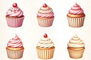 Cupcake Clipart, an Illustration by CrexoraLab (Thumbnail 2 of 5)