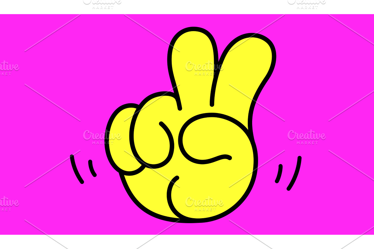 Victory sign for win. Hand gesture, a Person Illustration by Foxys Graphic