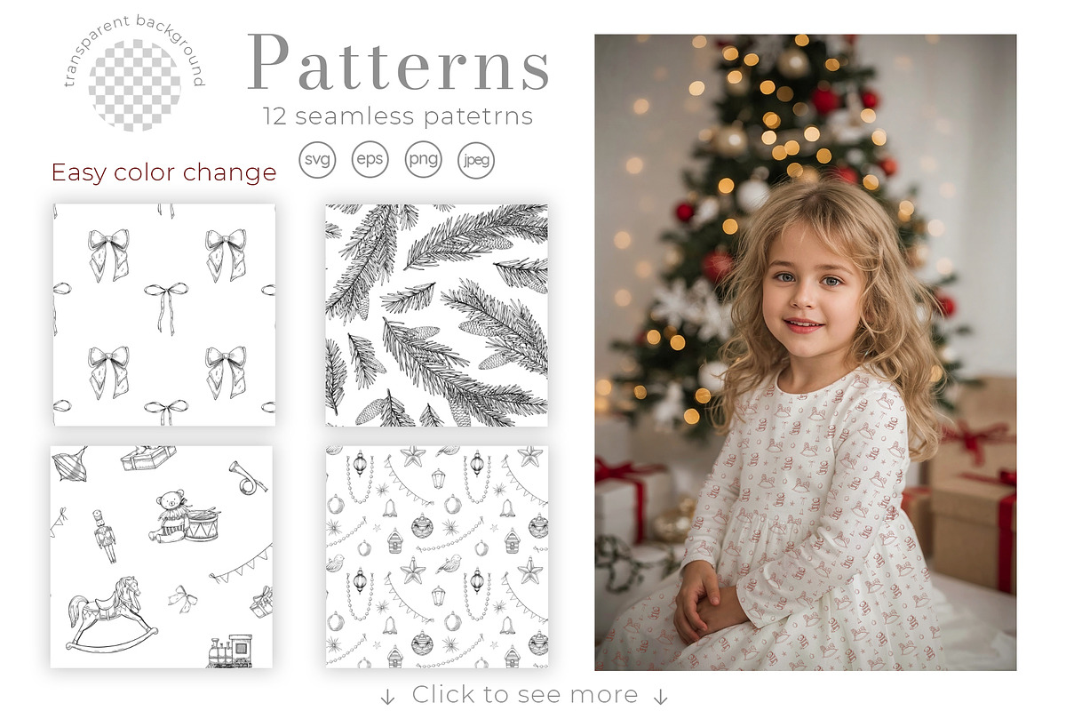 Christmas vintage linear vector set, a Graphic by Alisles (Photo 4 of 8)