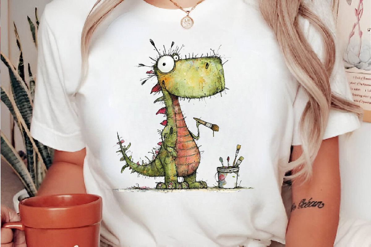 Whimsy Dino Clipart Set, an Animal Illustration by fashionaddict (Photo 5 of 7)