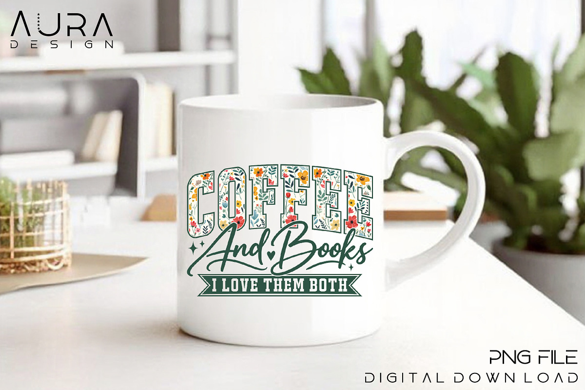 Coffee Books I Love Them Both – PNG, an Object Graphic by Aura Typeface (Photo 3 of 6)