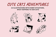 22 Funny cats vector illustration 2, an Animal Illustration by Yanakicc (Thumbnail 2 of 10)