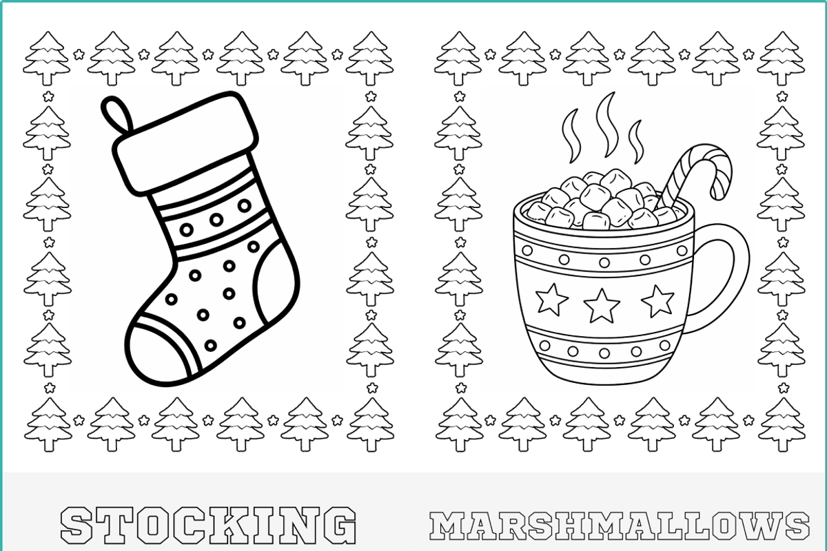 Kids Winter Holidays Coloring Pages, a Seasonal Illustration by Nuvame Arts & Designs (Photo 6 of 14)